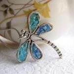 Dragonfly Necklace, Blue Dragonfly, Stained Glass Dragonfly
